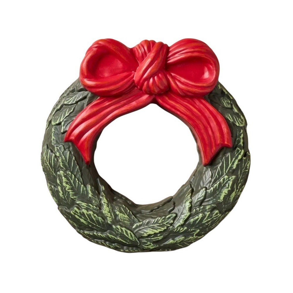 John Derian 16" Wreath with bow Holiday Blow Mold BRAND NEW!!